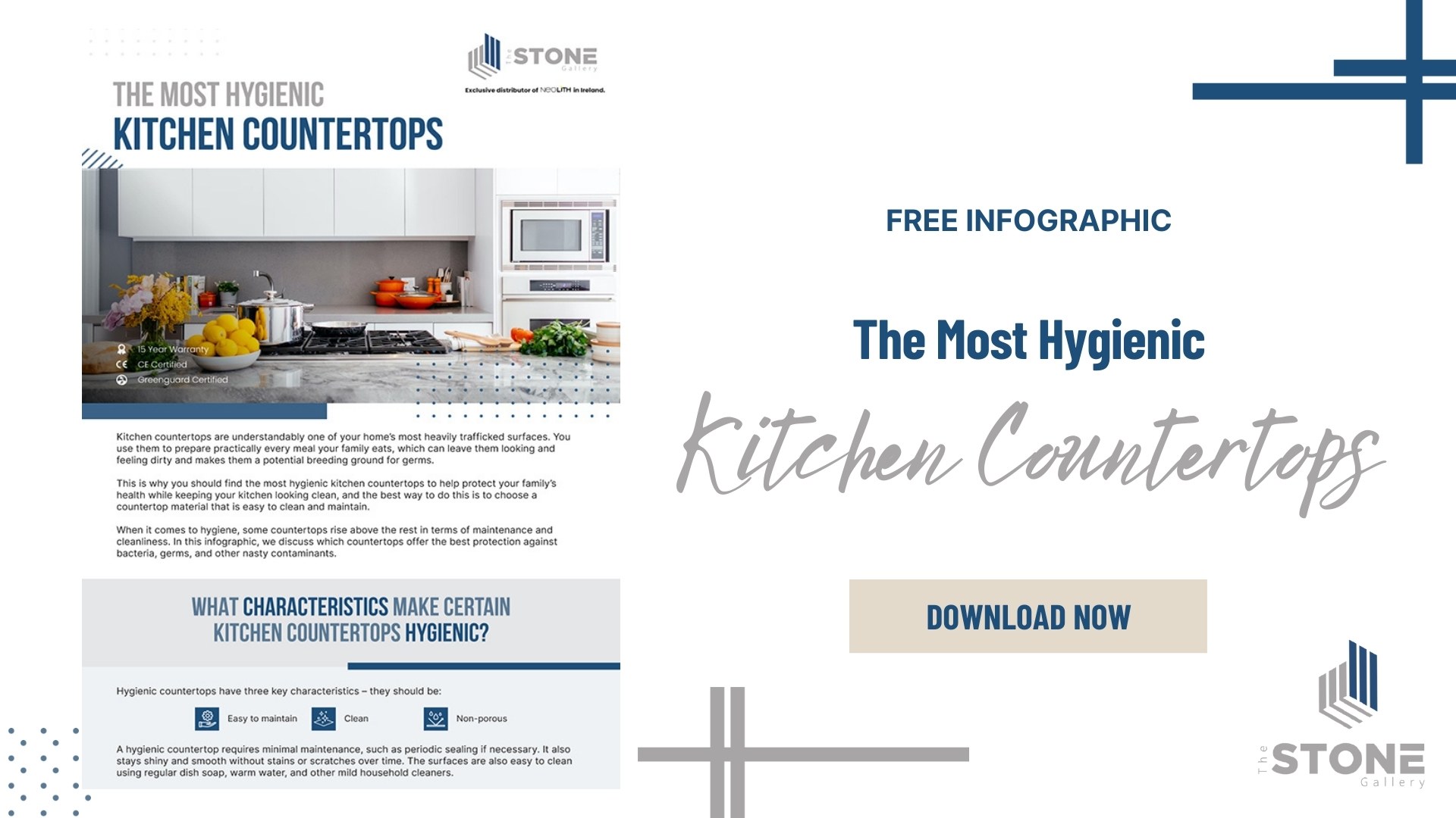 The Most Hygienic Kitchen Countertops - Infographic - SM - The Stone Gallery